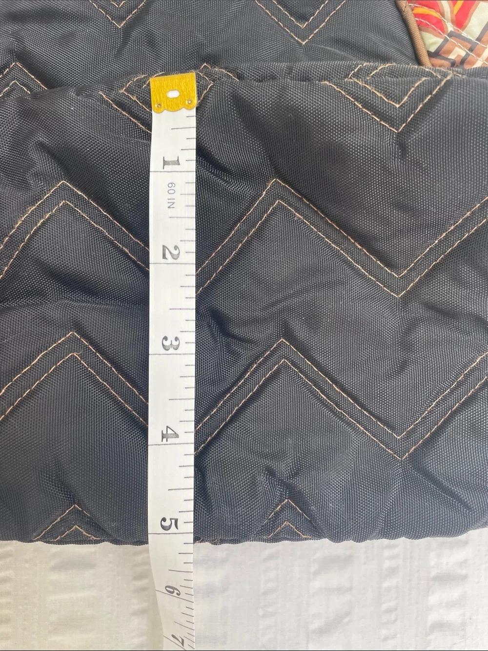 Cinda B Black Chevron Quilted Mini Hobo Bag Geometric Accent Boho